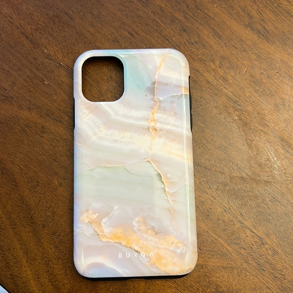 IPhone 11 phone case, pastel marbled Burga case